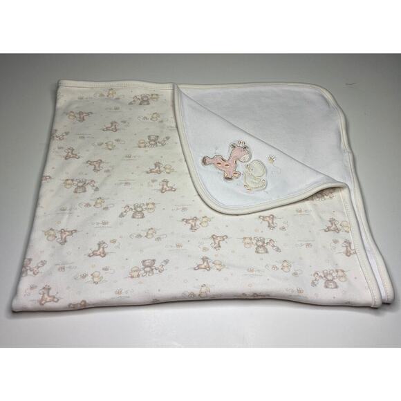 First Impressions Giraffe Duck Baby Blanket Pale Yellow White Receiving No Tags - Picture 1 of 7